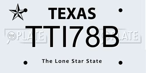 TTI78B Texas License Plate