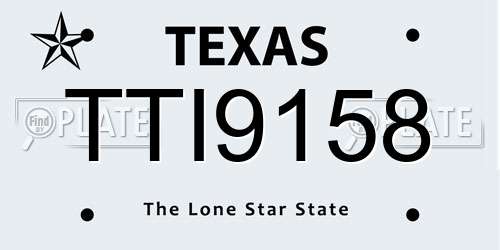 TTI9158 Texas License Plate