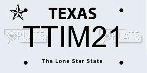 TTIM21 Texas License Plate