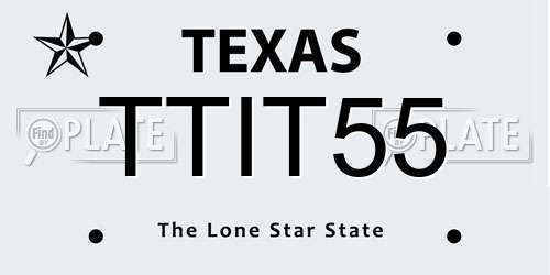 TTIT55 Texas License Plate
