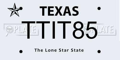 TTIT85 Texas License Plate