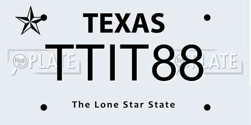 TTIT88 Texas License Plate