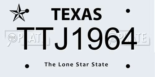 TTJ1964 Texas License Plate