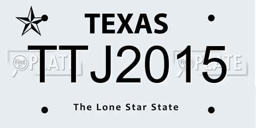 TTJ2015 Texas License Plate