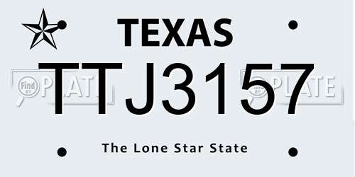 TTJ3157 Texas License Plate