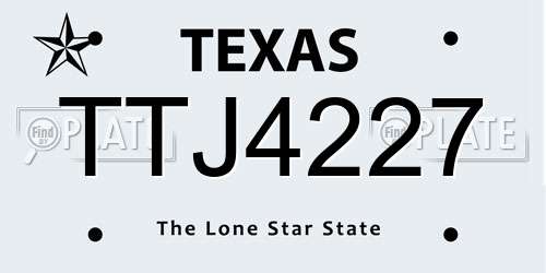 TTJ4227 Texas License Plate