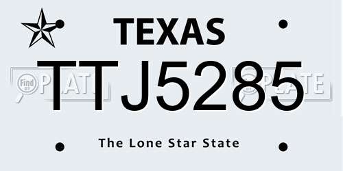 TTJ5285 Texas License Plate