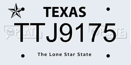 TTJ9175 Texas License Plate