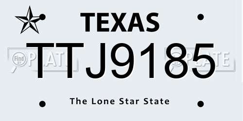 TTJ9185 Texas License Plate
