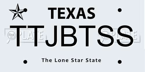 TTJBTSS Texas License Plate
