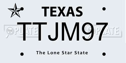 TTJM97 Texas License Plate