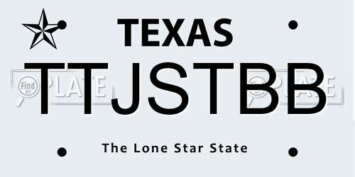 TTJSTBB Texas License Plate