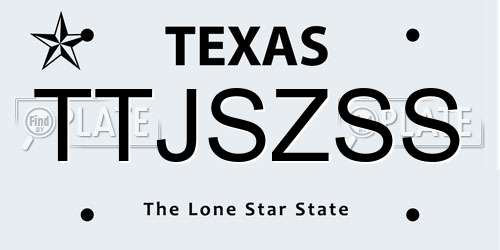 TTJSZSS Texas License Plate
