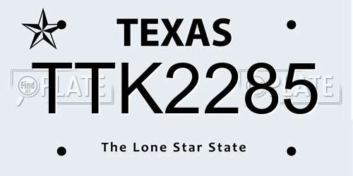 TTK2285 Texas License Plate