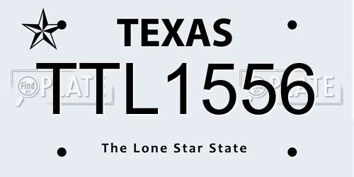 TTL1556 Texas License Plate