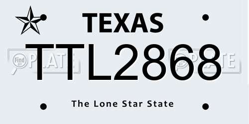 TTL2868 Texas License Plate