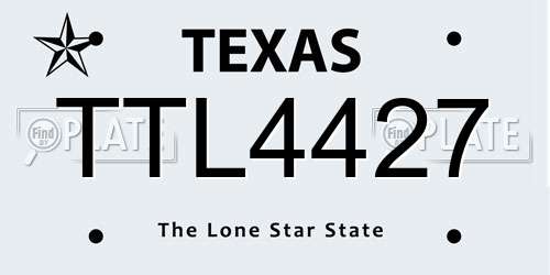 TTL4427 Texas License Plate