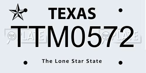 TTM0572 Texas License Plate