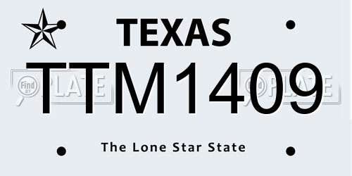 TTM1409 Texas License Plate