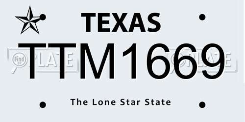 TTM1669 Texas License Plate