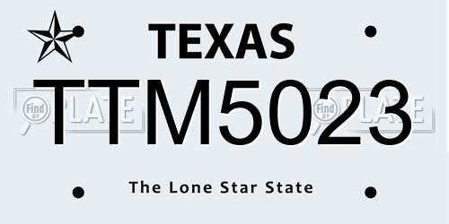 TTM5023 Texas License Plate