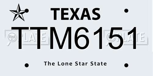 TTM6151 Texas License Plate