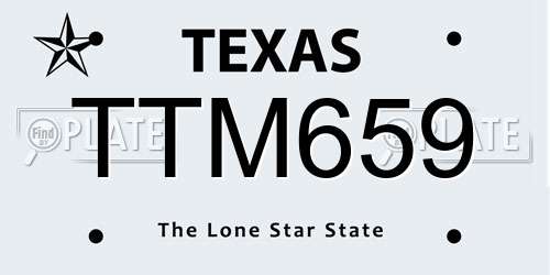 TTM659 Texas License Plate