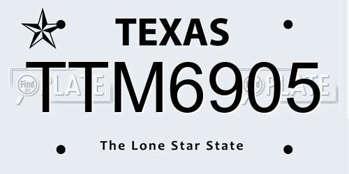 TTM6905 Texas License Plate