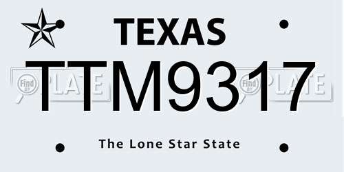 TTM9317 Texas License Plate