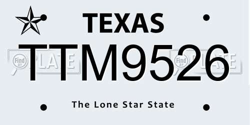 TTM9526 Texas License Plate