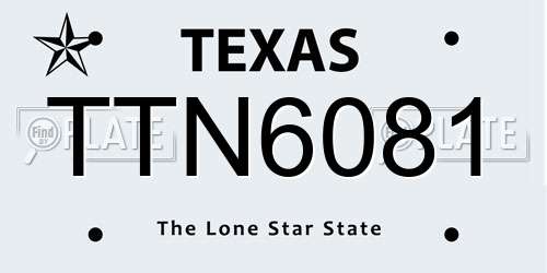 TTN6081 Texas License Plate