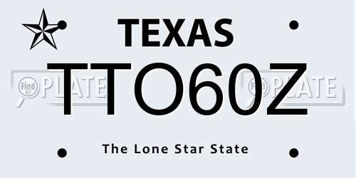 TTO60Z Texas License Plate