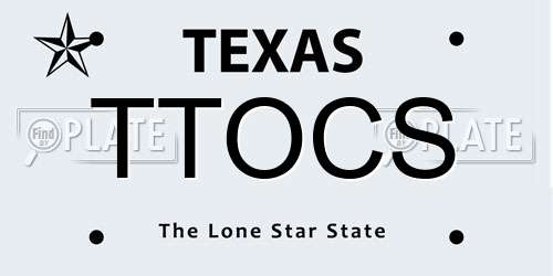 TTOCS Texas License Plate
