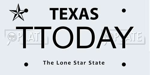 TTODAY Texas License Plate