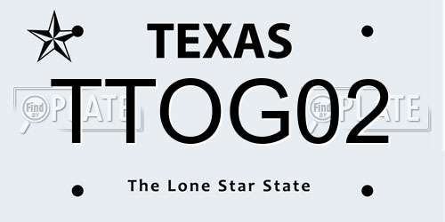 TTOG02 Texas License Plate