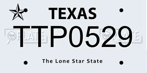 TTP0529 Texas License Plate