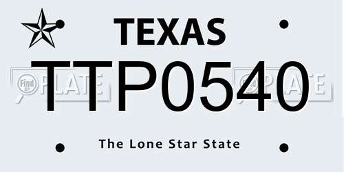 TTP0540 Texas License Plate