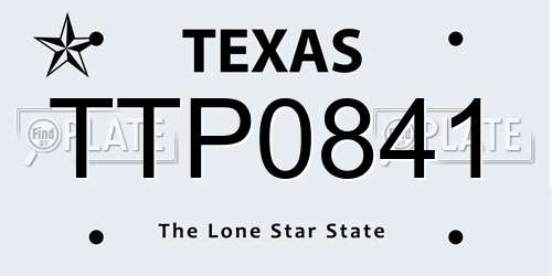 TTP0841 Texas License Plate