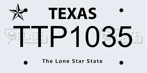 TTP1035 Texas License Plate