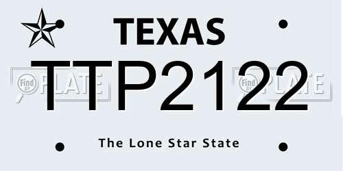 TTP2122 Texas License Plate