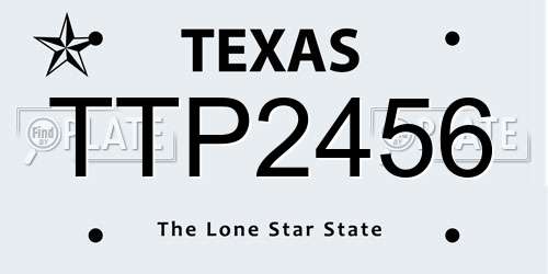 TTP2456 Texas License Plate