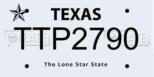 TTP2790 Texas License Plate