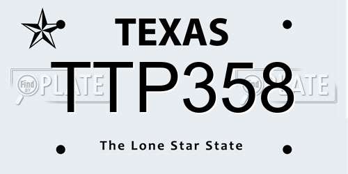 TTP358 Texas License Plate