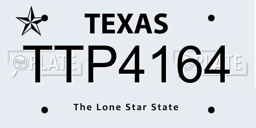 TTP4164 Texas License Plate