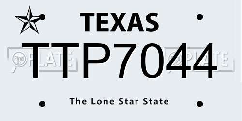TTP7044 Texas License Plate
