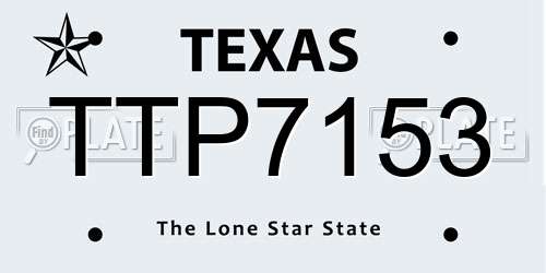 TTP7153 Texas License Plate
