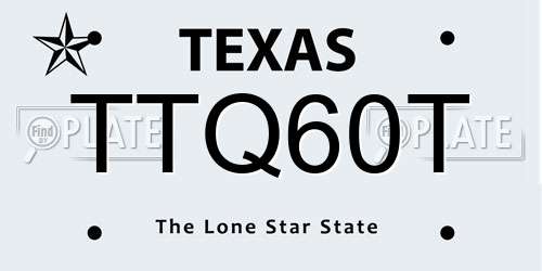 TTQ60T Texas License Plate