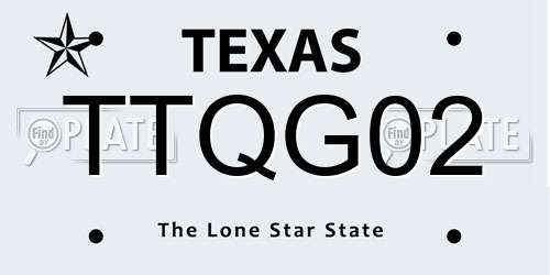 TTQG02 Texas License Plate