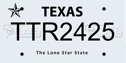 TTR2425 Texas License Plate