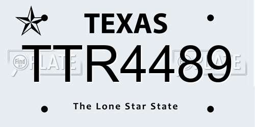 TTR4489 Texas License Plate